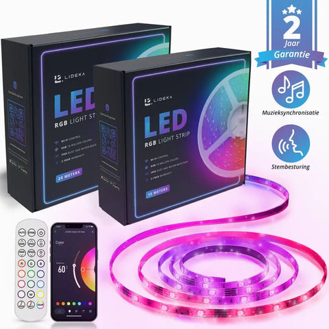Lideka® - LED strip 35 meter (20+15) - Decoratie Woonkamer - Met App Led pakketten Lideka Home   