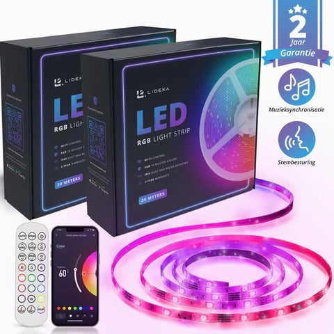 Lideka® - LED-strip 40 Meter (20+20) - Multi color Led Lights Led pakketten Lideka Home   