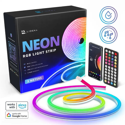 Lideka® - RGB Neon LED Strip 3m Dream Color met App Control IP68 LED Neon Strip Lideka Home   