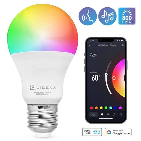 Lideka® Smart E27 LED Lamp 10W - Dimbaar RGB + Wit Licht LED lampen Lideka Home   
