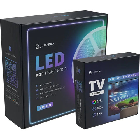 Lideka® - Led Light strip - With App - 15 Meter (2x7.5) + TV Strip 3M - RGB Led pakketten Lideka Home   